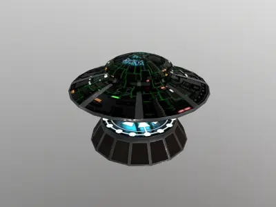 Low Poly Ufo spaceship Free low-poly 3D model