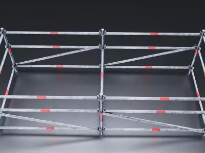 Metal Construction Barrier Low-poly 3D model
