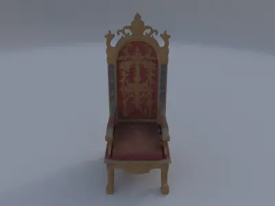 Gilded Throne Chair 3D model