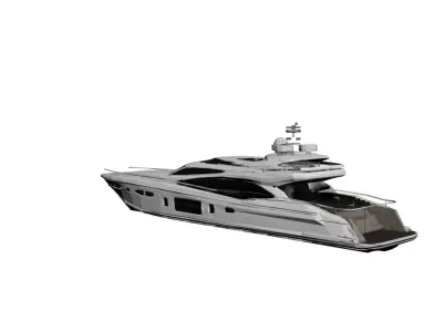 Sunseeker Predator 108 Yacht Low Poly Luxury Motor Yacht Low-poly 3D model