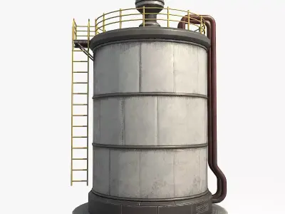 Oil Storage Tank v4 Low-poly 3D model