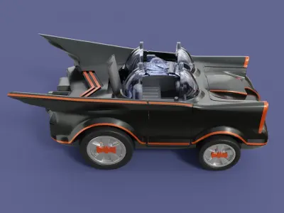 Batmobile 1966 Super Deformed Chibi Fan Art 3D print model