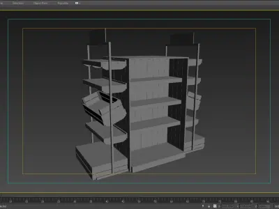 Shelf 3D model 2 wooden display rack 3D model
