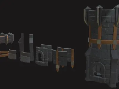 Tower Defense Constructor  part Pbr1 Low-poly 3D model