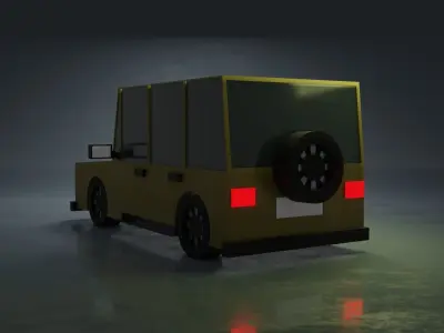 Low Poly Jeep in Blender 3d Free low-poly 3D model