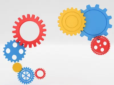 Machine mechanical gears plate 3d model 3D model