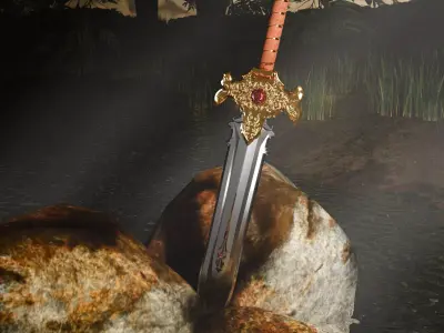 Royal Sword Low-poly 3D model purchase