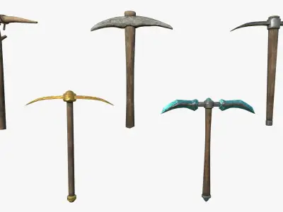Pickaxe pack Low-poly 3D model