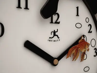 Playing Cat Wall Clock 04 3D model