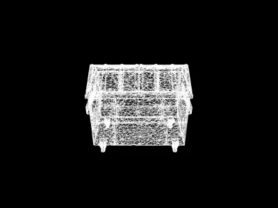 Low Poly Stylized Reinforced Industrial Dumpster Low-poly 3D model