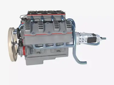 8 cylinder truck engine 3D model