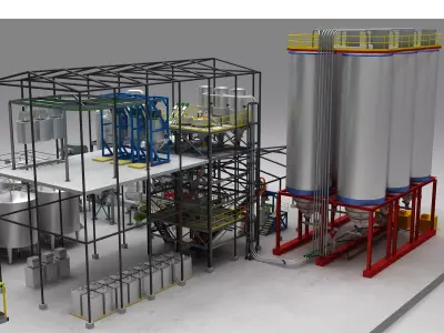 chemical plant 3D model purchase