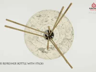 Air refresher bottle with sticks Low-poly 3D model