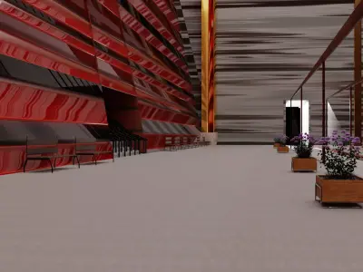 Sci-Fi Interior Environment - High-Speed Rail Low-poly 3D model