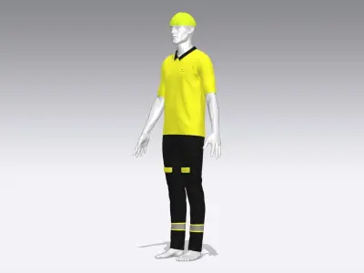Miner Uniform Low-poly 3D model