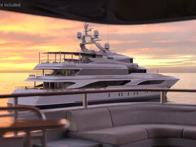 Formosa Mega Yacht with Sun Deck Rigged for Maya 3D model
