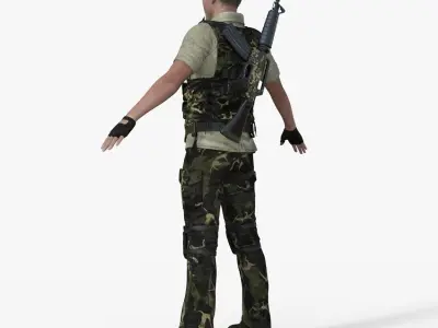 Realistic Soldier 3D model purchase