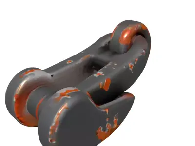 Rusty Industrial Heavy Duty Shackle Low-poly 3D model