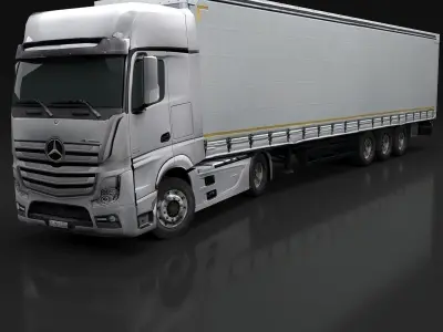 Mercedes Benz Actros Low-poly 3D model