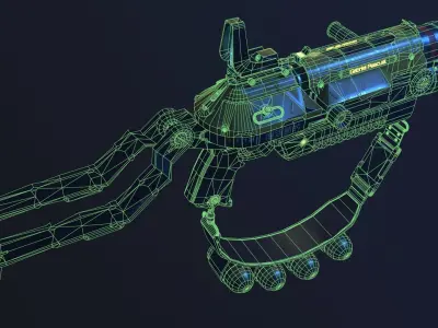 Double Barrel Grenade Launcher Low-poly 3D model