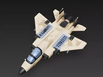 Desert Storm Tactical Jet 3D Model Low-poly 3D model