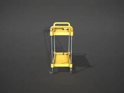 Yellow Service Cart Low-poly 3D model