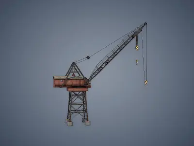 Dock crane Low-poly 3D model get