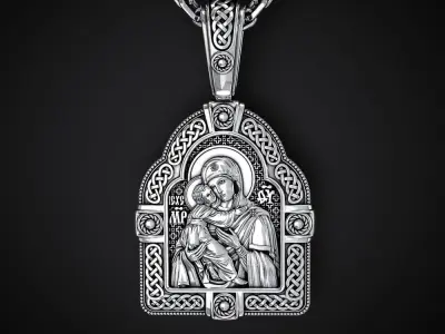 HOLY MOTHER OF GOD PENDANT 3D print model
