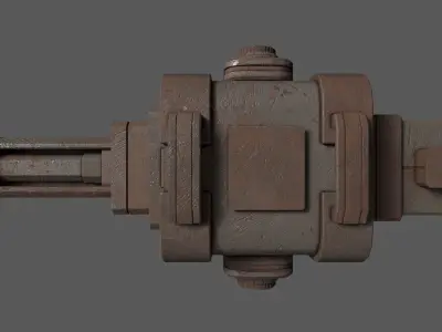 Rusty Retrofuturism Laser Turret Low-poly 3D model