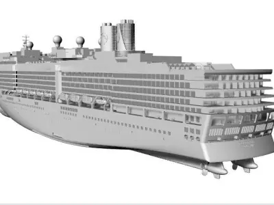 Holland America Line cruise ship MS Eurodam printable 3D model 3D print model