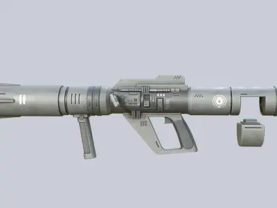 Scifi bazooka Low-poly 3D model get