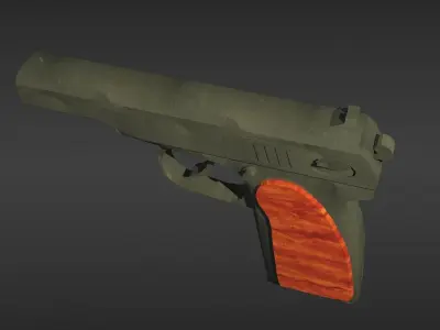 Pistol gun Low-poly 3D model buy