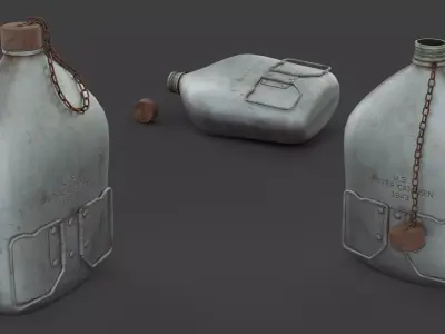 US Army Bottle Low-poly 3D model