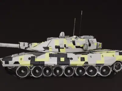Urban Camo Battle Tank 3D Model Low-poly 3D model