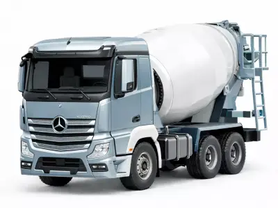 Mercedes Actros Mixer Truck Concrete Cement Transport Vehicle 02 3D model
