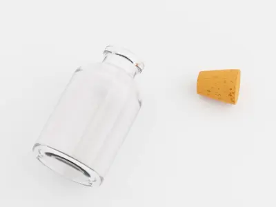 Small Bottle Laboratory Medical Glass Realistic 3D model Low-poly 3D model