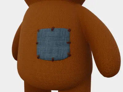 Toy Bear with PBR material Low poly Low-poly 3D model