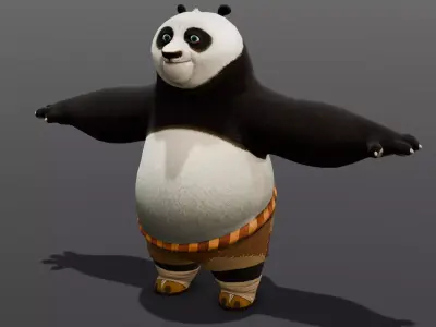 Panda Rigged 3D Model  Low-poly 3D model