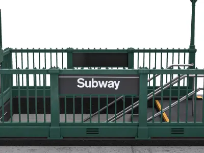 NYC Subway Entrance PBR 02 Low-poly 3D model