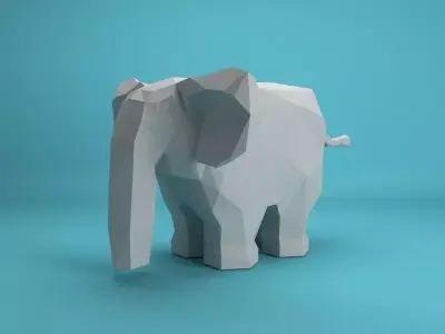 elephant low-poly model ready for papakura  3D model