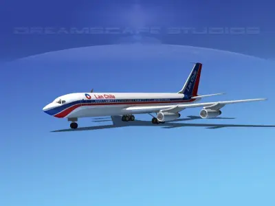 Boeing 707 LAN Chile 3D model