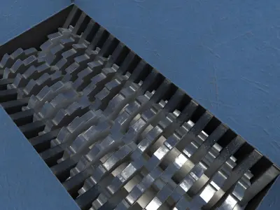 Metal Shredder animated Low-poly 3D model