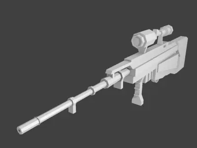 Lowpoly Sniper Rifle Free low-poly 3D model
