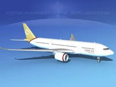 Airbus A350-800 Libyan 3D model