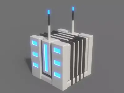 PBR Sci-Fi Building A01 Low-poly 3D model