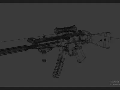 MP5A2 Fully customized with canted iron sight Free low-poly 3D model
