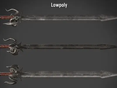 Sword of the dead Low-poly 3D model