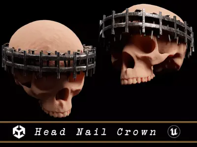 Medieval Head Nail Crown  Low-poly 3D model