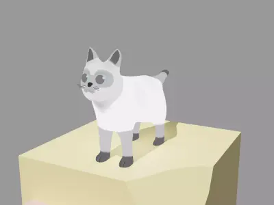 Low poly handpainted cat Low-poly 3D model