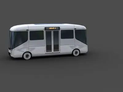 Electric Bus Pack 3 Low-poly 3D model